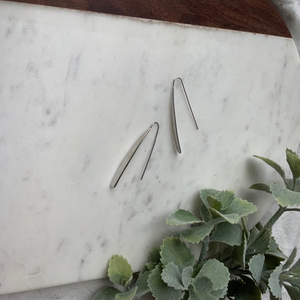 The Parker - Silver Drop Statement Earrings - Picture 2 of 5